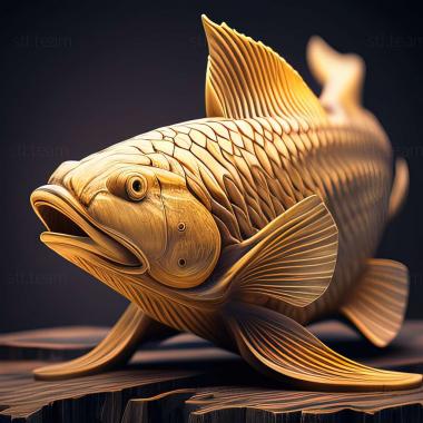 3D model Golden catfish fish (STL)